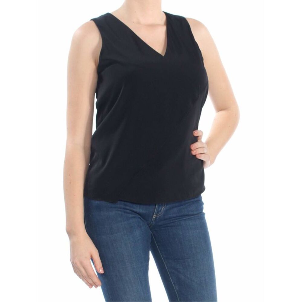 BAR III Womens Black Sleeveless V Neck Wear To Work Top XXS
